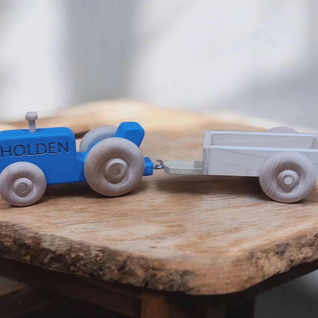 Mini Wooden Tractor And Wagon