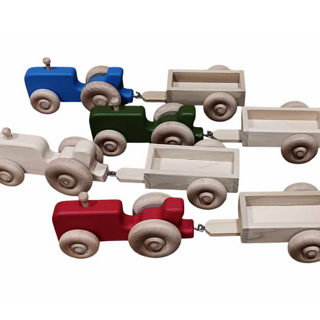 Mini Wooden Tractor And Wagon