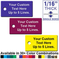 1 Inch x 2 Inch Rectangle Plastic Tag CUSTOM ENGRAVED