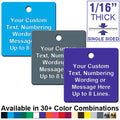 1.75 Inch Square Plastic Tag CUSTOM ENGRAVED