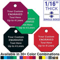 1.5 Inch Octagon Plastic Tag CUSTOM ENGRAVED