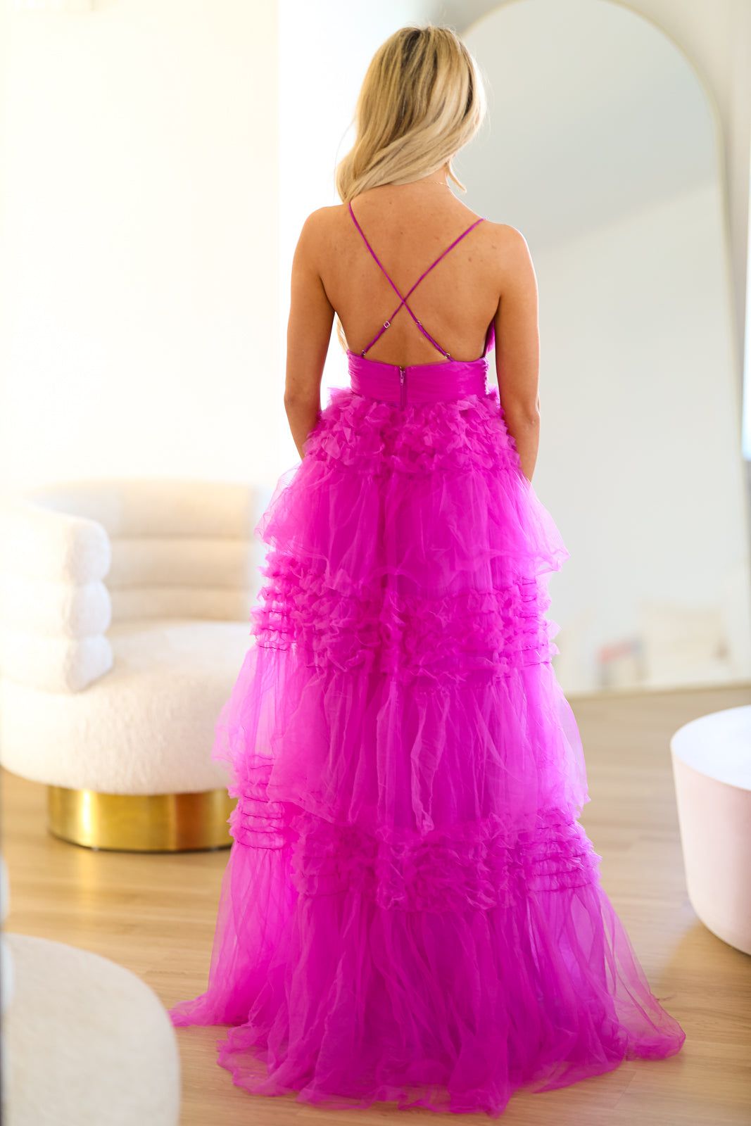 Dear Darling Tiered Maxi Gown - Violet