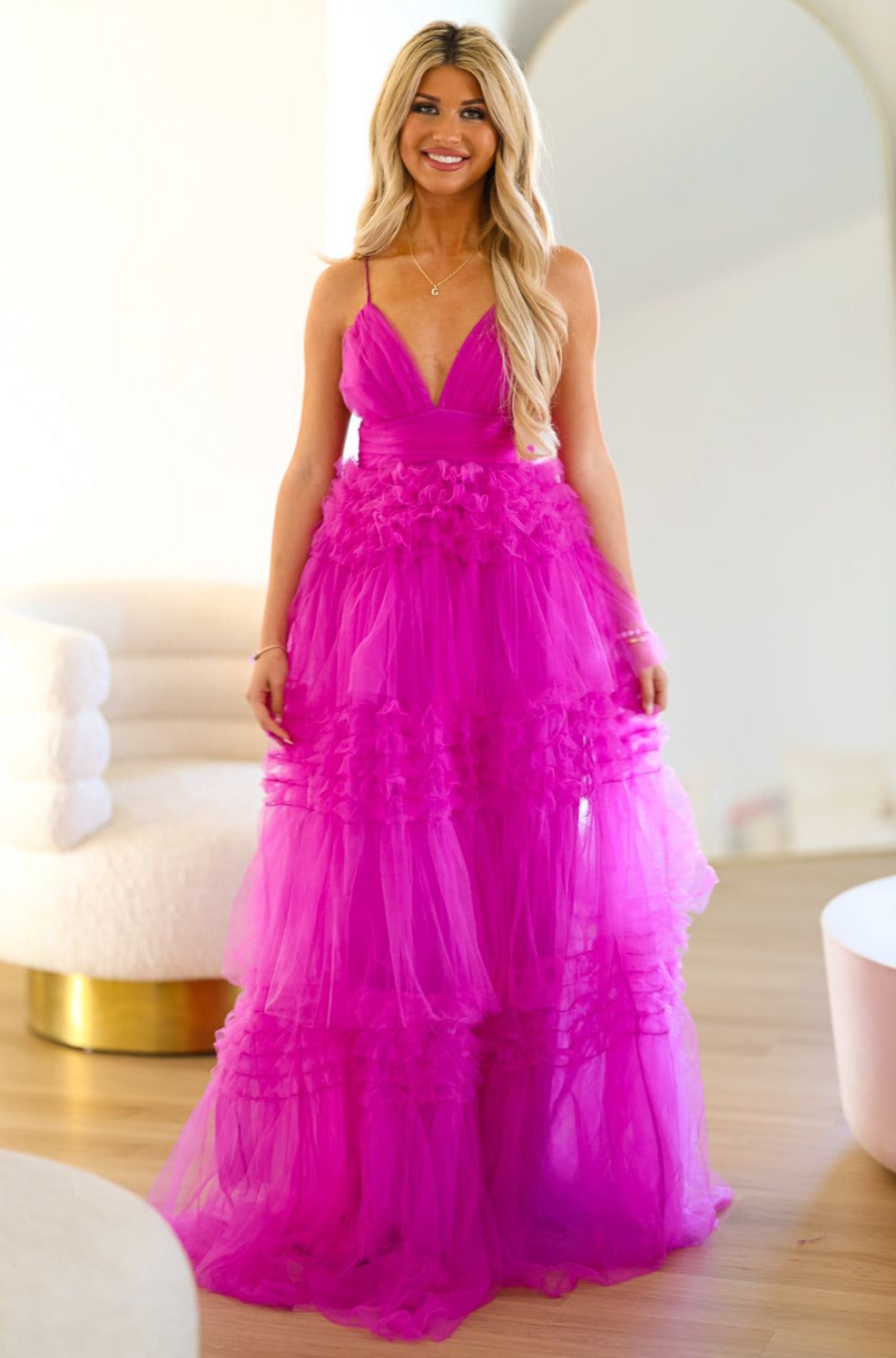 Dear Darling Tiered Maxi Gown - Violet
