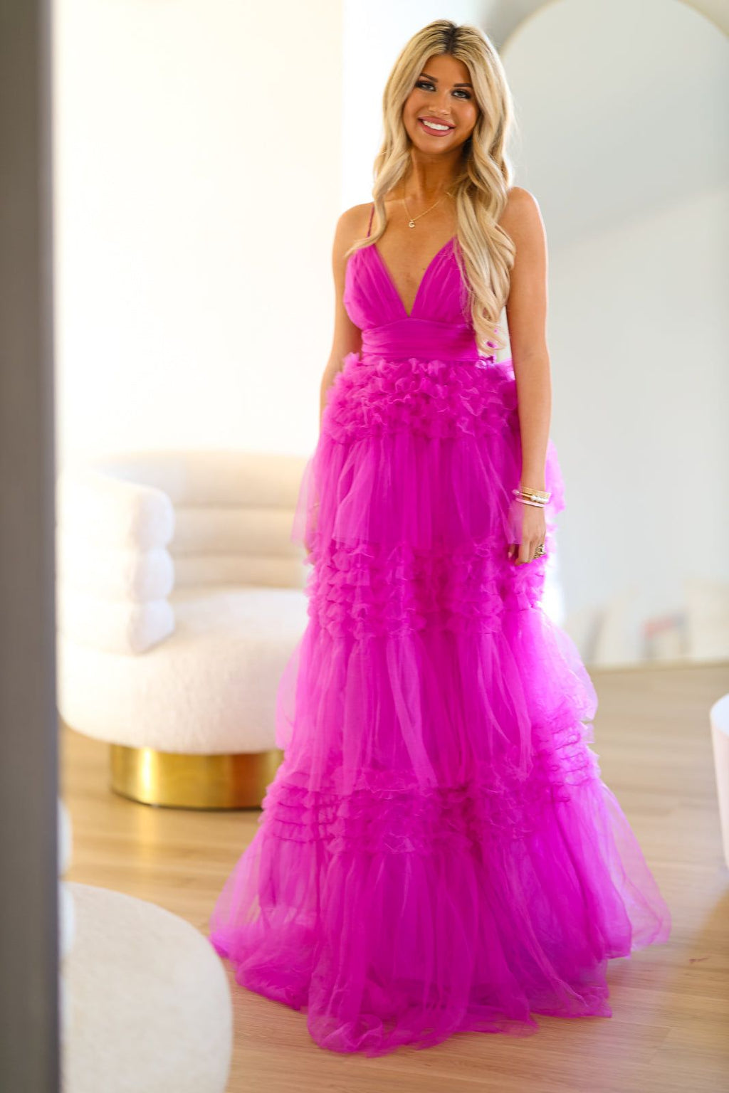 Dear Darling Tiered Maxi Gown - Violet