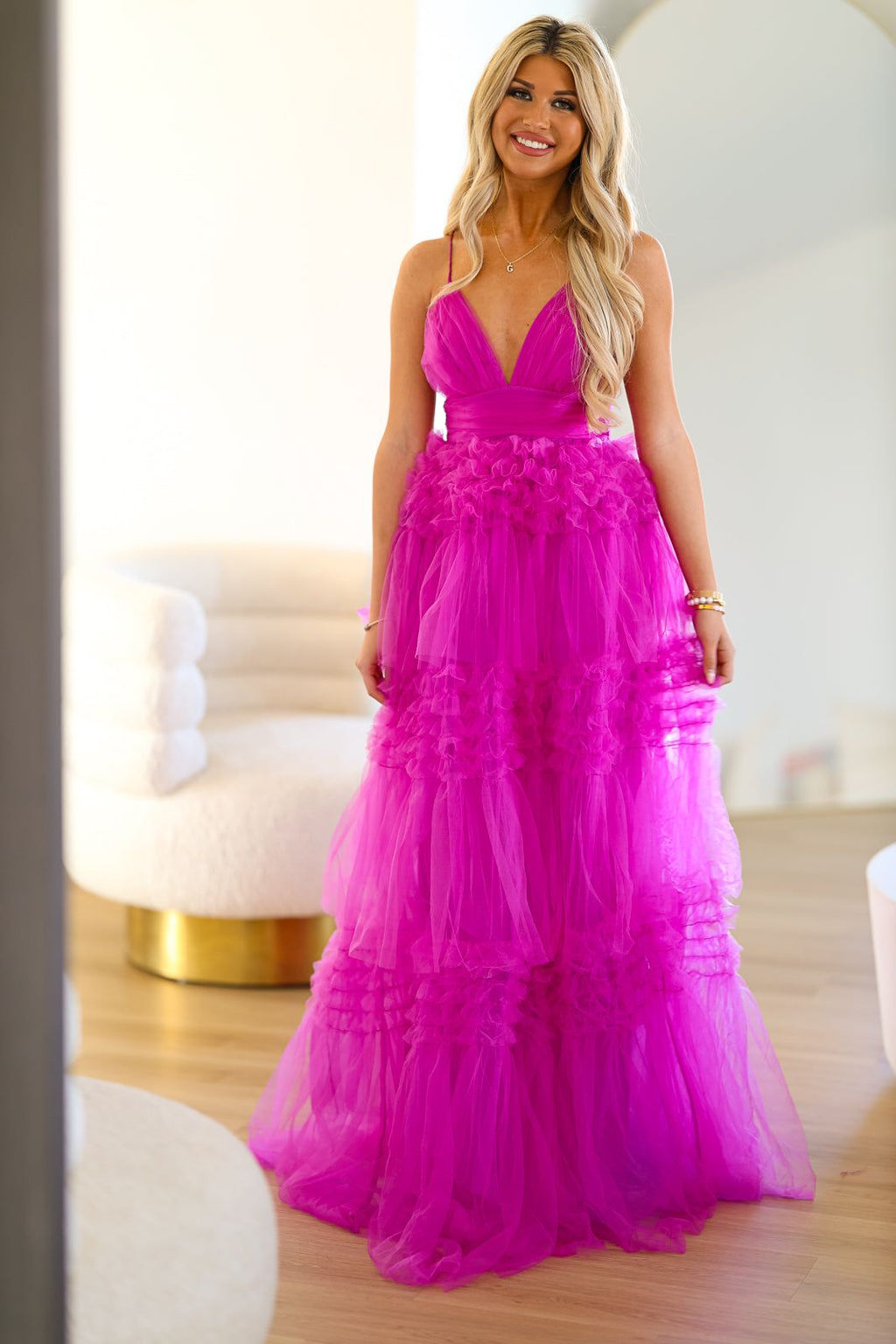 Dear Darling Tiered Maxi Gown - Violet