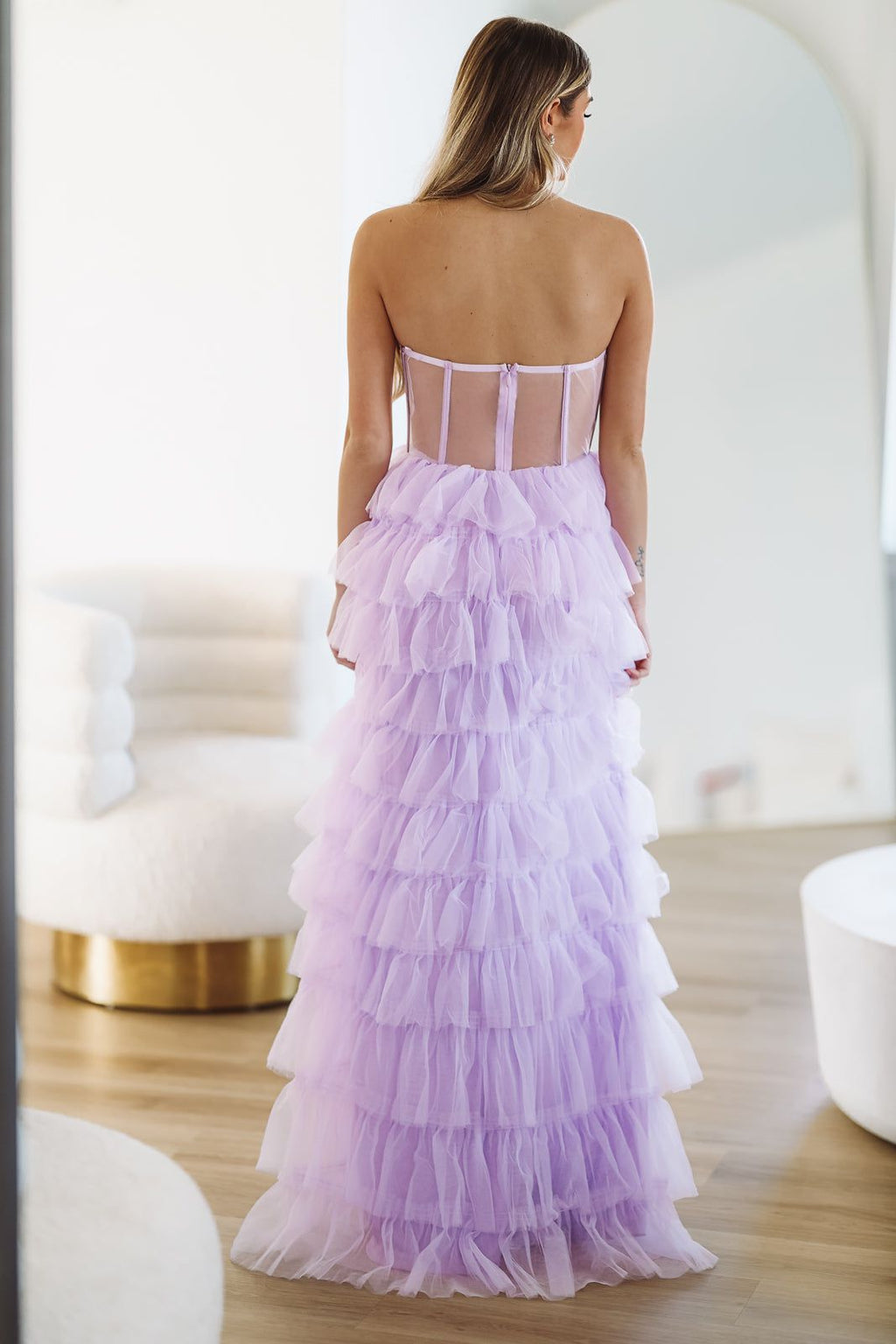 On The VIP List Tiered Maxi Gown - Lavender (FINAL SALE)