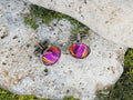 Silver Steel Cufflinks with Abstract Glass #112