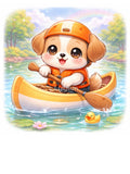 Kawaii Puppy Canoe Adventure - Cute Pastel Dog on the Water. by Lylysun Unisex T-shirt, Sweatshirt, Hoodie, Long Sleeve Tee