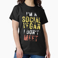 Funny Introvert "I'm a Social Vegan, I Don't Meet" by The Masked Designer Unisex T-shirt, Sweatshirt, Hoodie, Long Sleeve Tee