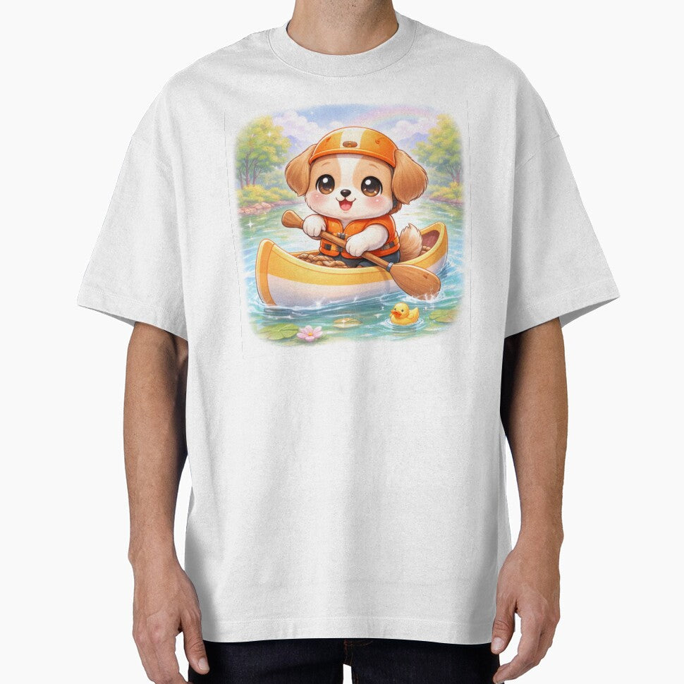 Kawaii Puppy Canoe Adventure - Cute Pastel Dog on the Water. by Lylysun Unisex T-shirt, Sweatshirt, Hoodie, Long Sleeve Tee