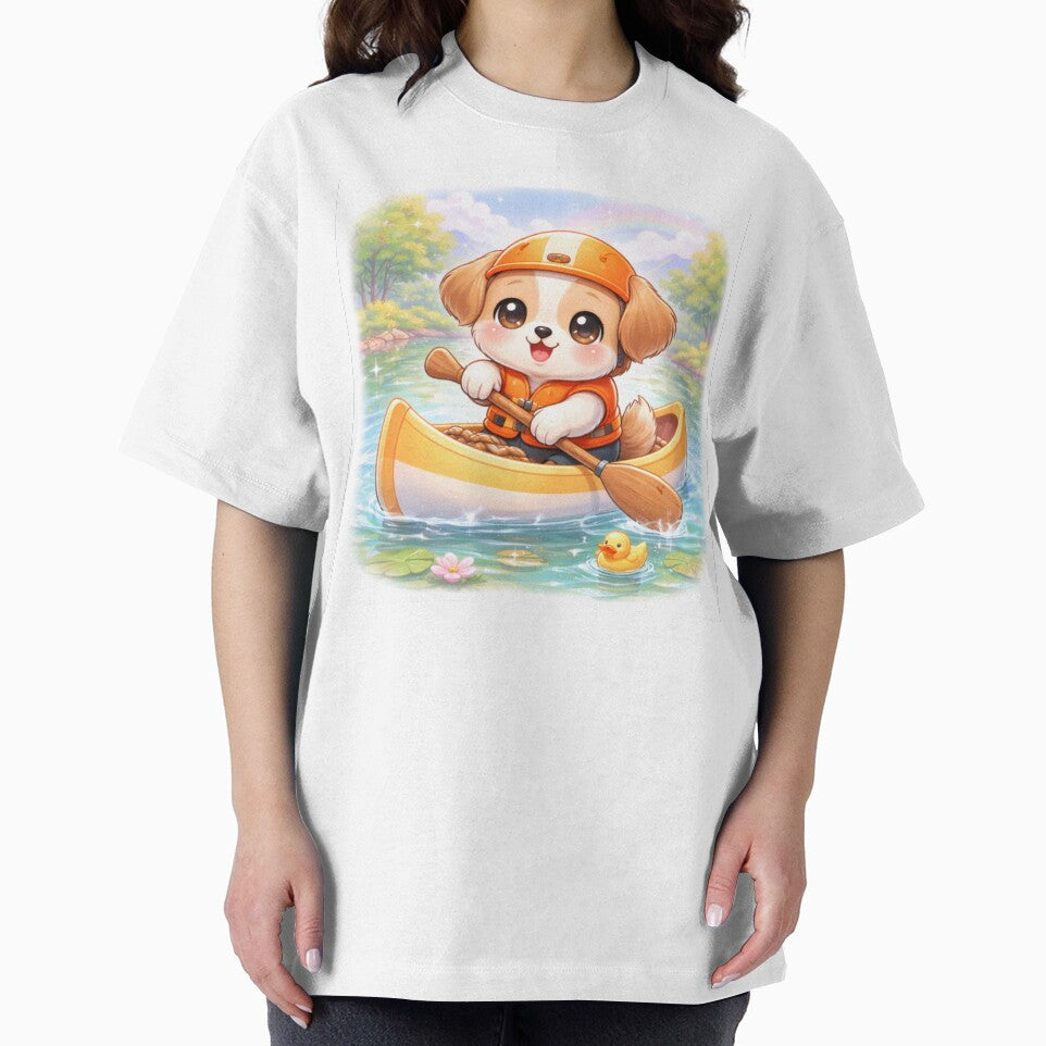 Kawaii Puppy Canoe Adventure - Cute Pastel Dog on the Water. by Lylysun Unisex T-shirt, Sweatshirt, Hoodie, Long Sleeve Tee